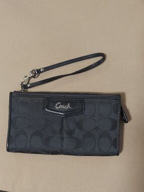 Coach Wallet / Wristlet, Black Monogram Nylon Fabric